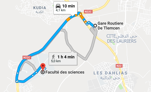 https://www.google.dz/maps/dir/Gare+Routiere+De+Tlemcen,+Tlemcen/Faculté+des+sciences,+Tlemcen/@34.8963214,-1.3522965,14.75z/data=!4m13!4m12!1m5!1m1!1s0xd78c8fb9a5a7fa7:0xda7ce884146a